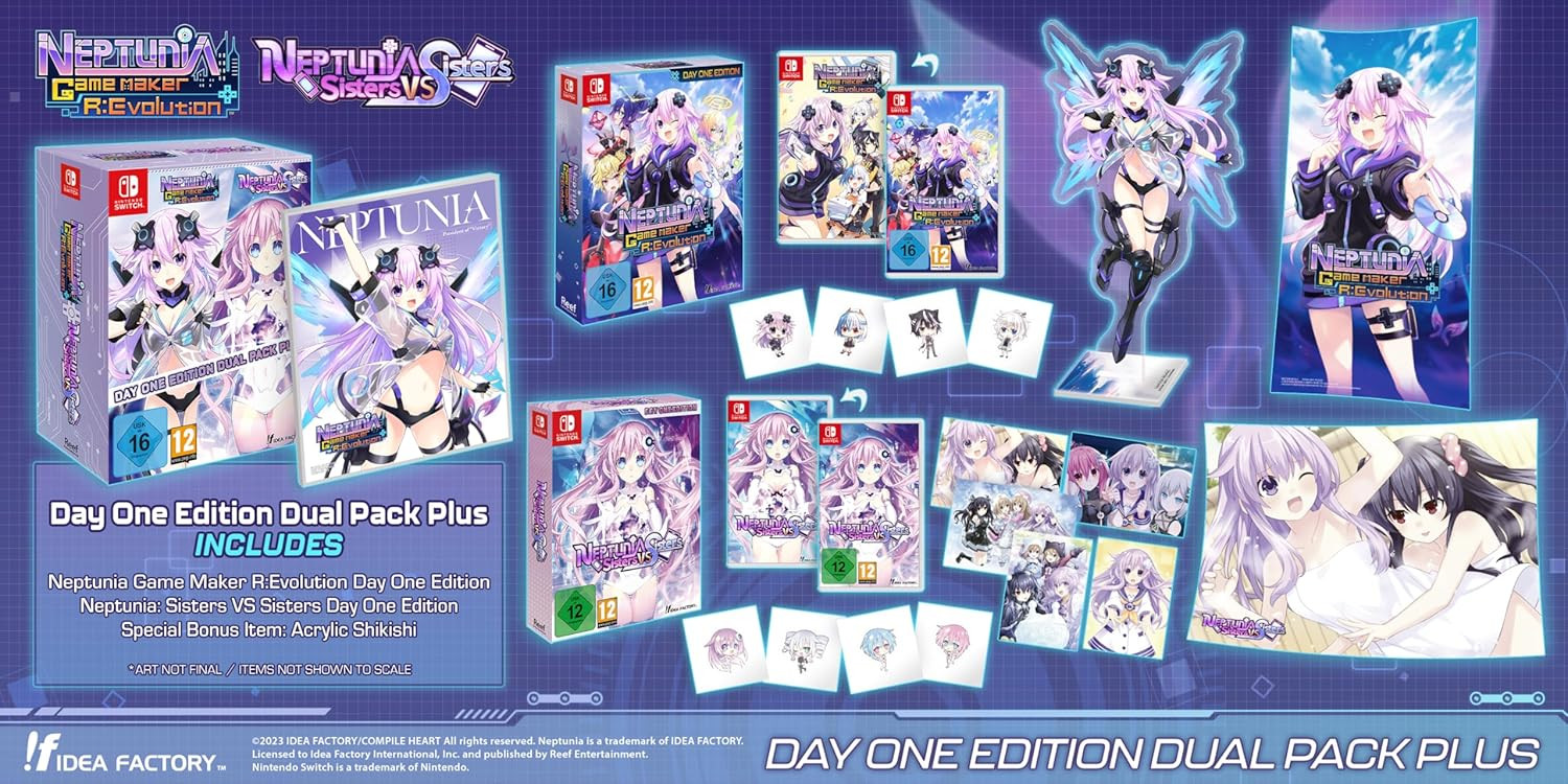 Hyperdimension Neptunia Game Maker R:Evolution & Sisters VS Sisters Day One Edition Double Pack Plus