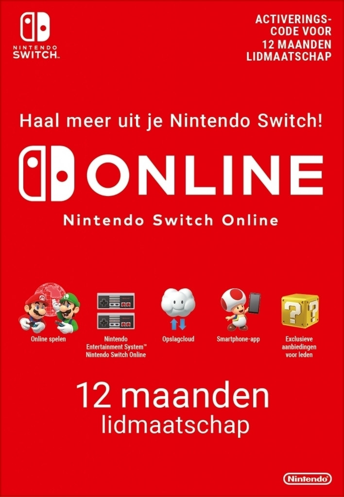 Nintendo Switch Online Lidmaatschap 12 Maanden - Nintendo Switch