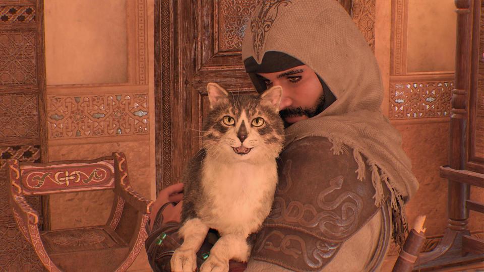 Assassins Creed Mirage Has a Cat Sporting a Nose Branded by Assasins Creed