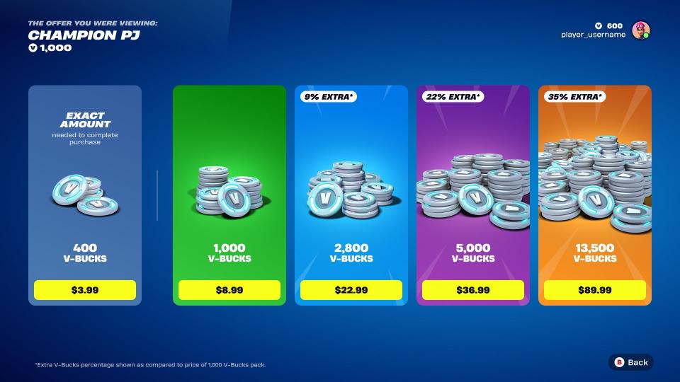 Fortnite to Introduce Exact Payments for Item Purchases