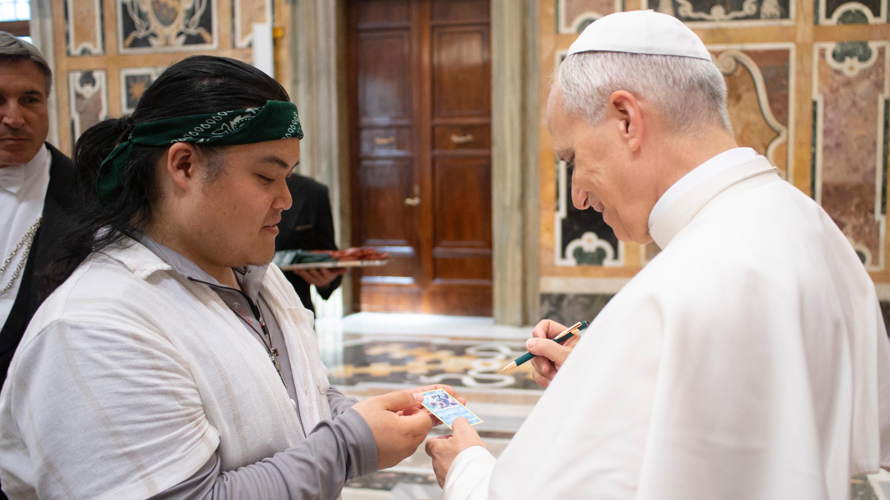 Pope Leo Signs Popplio Card for Pokémon Fan—And It's Hilarious