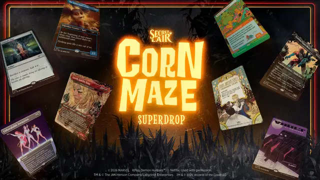 Magic: The Gathering Corn Maze Secret Lair Superdrop with Labyrinth, KPop Demon Hunters and Marvel Zombies