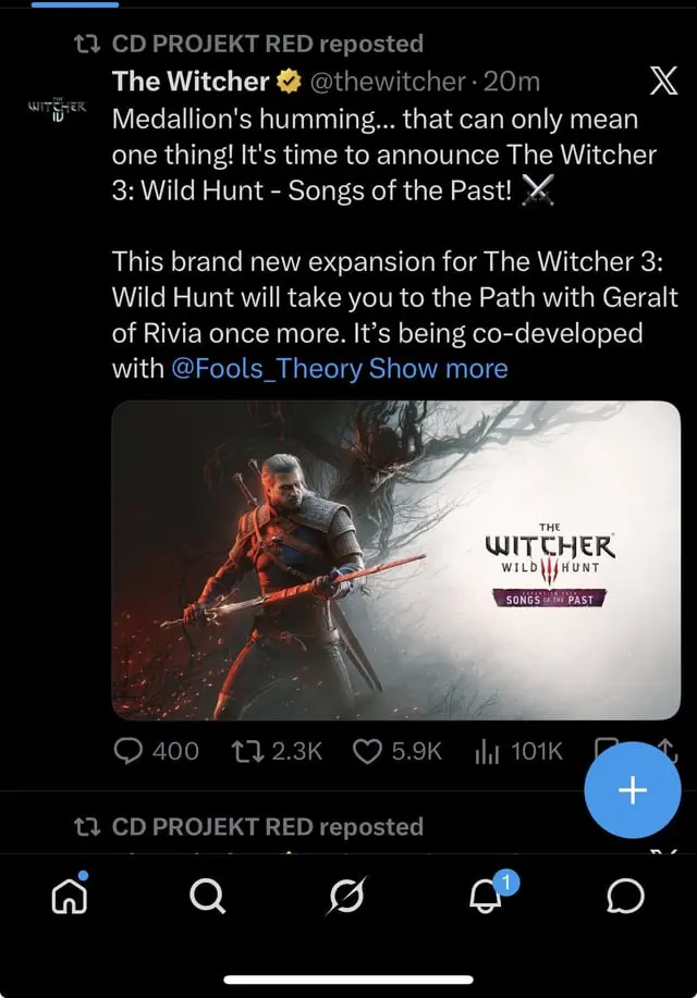 Een nieuw DLC voor The Witcher III: Wild Hunt aangekondigd