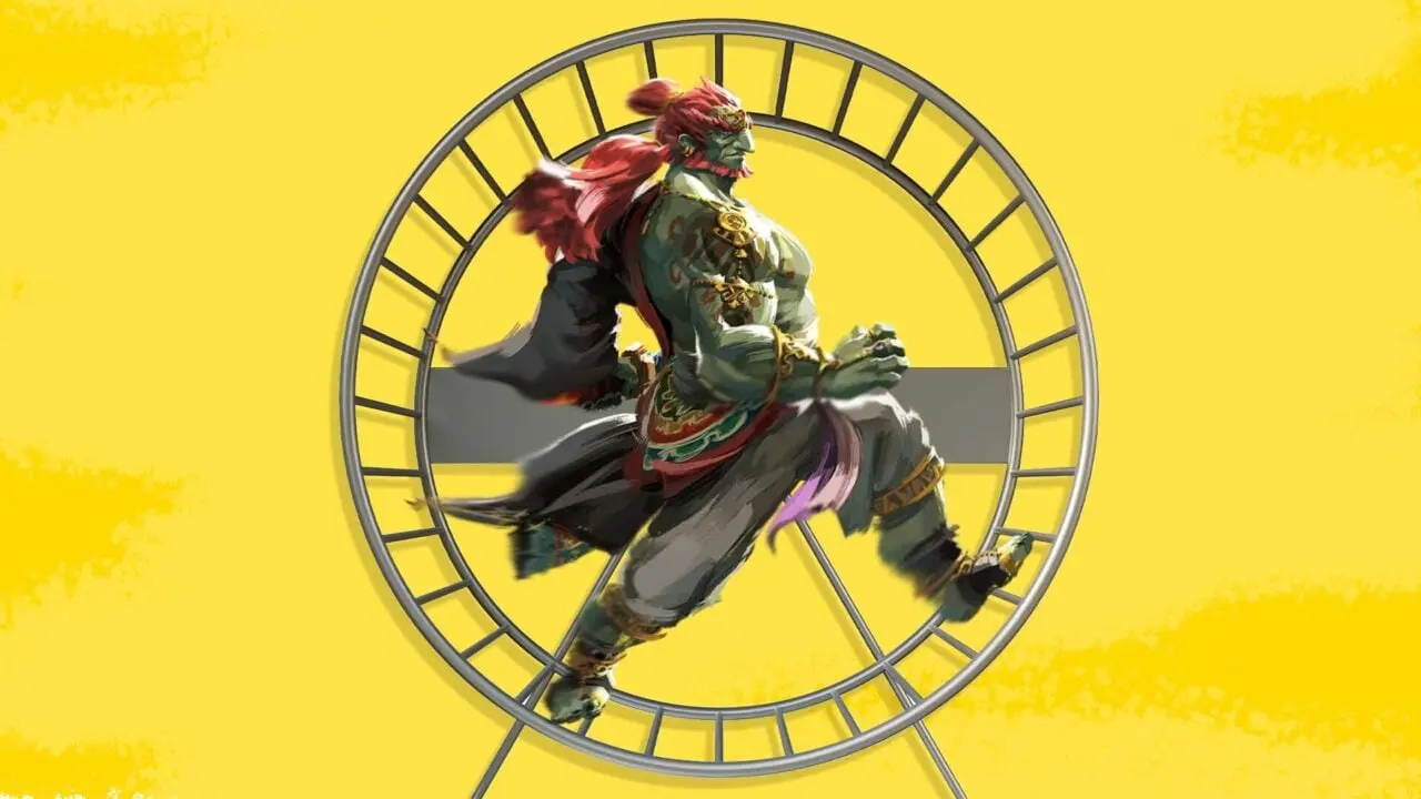 Ganondorf trapped in a hamster wheel: the latest glitch in Hyrule