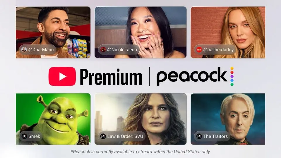 YouTube Premium breidt uit met gratis Peacock-abonnement voor Amerikaanse gebruikers
