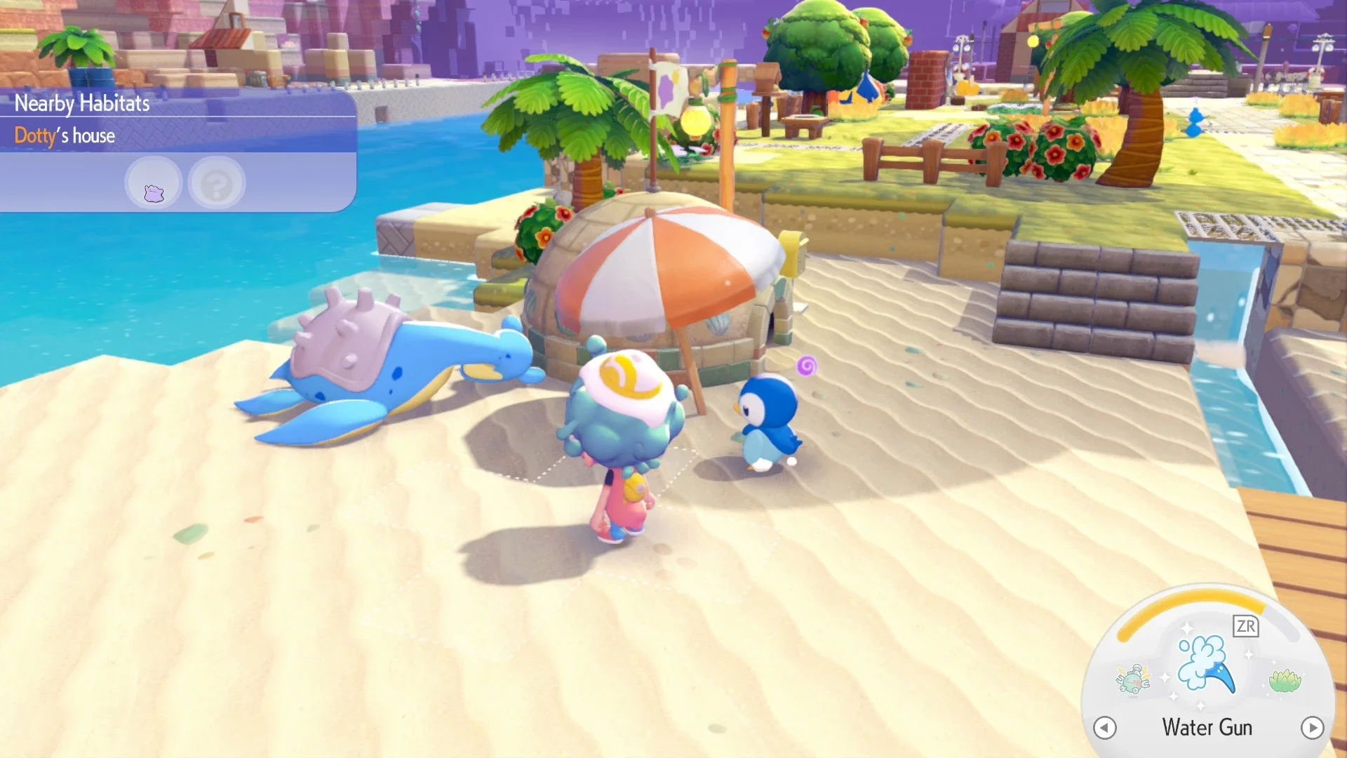 A Player Sucks Up the Ocean in Pokémon Pokopia
